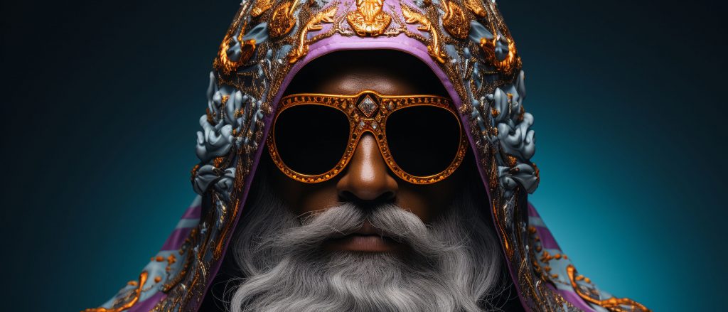 König mit goldener Brille