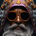 König mit goldener Brille