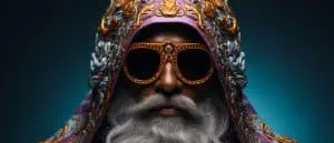 König mit goldener Brille